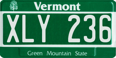 VT license plate XLY236