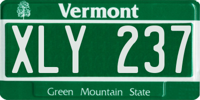 VT license plate XLY237