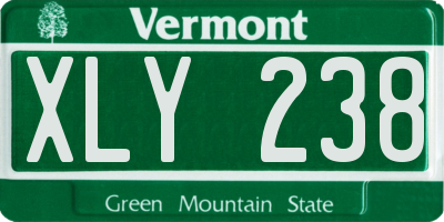 VT license plate XLY238