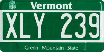 VT license plate XLY239