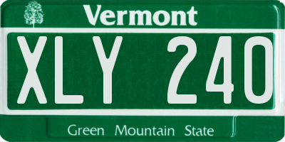 VT license plate XLY240