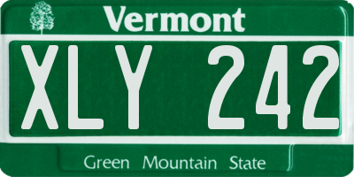 VT license plate XLY242
