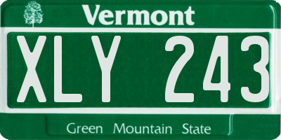 VT license plate XLY243