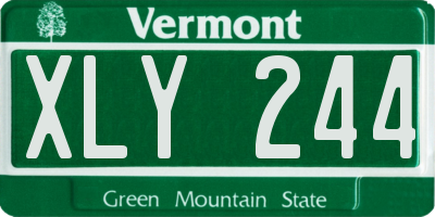 VT license plate XLY244
