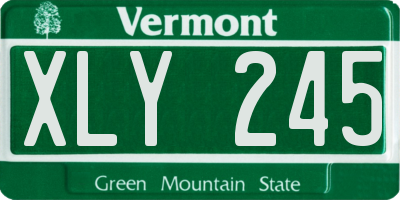 VT license plate XLY245