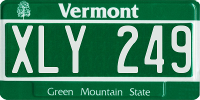 VT license plate XLY249