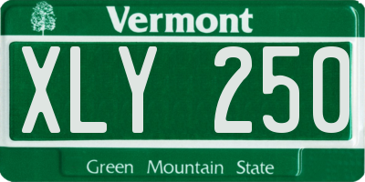 VT license plate XLY250