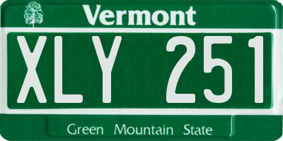 VT license plate XLY251
