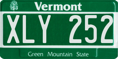 VT license plate XLY252
