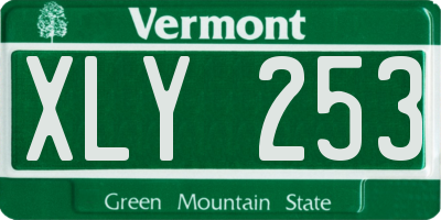 VT license plate XLY253