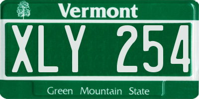VT license plate XLY254