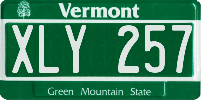 VT license plate XLY257