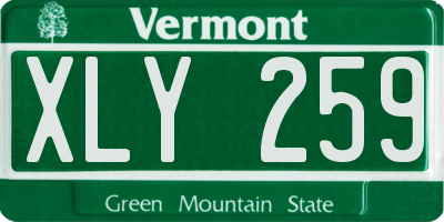 VT license plate XLY259