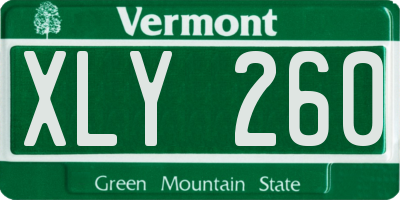 VT license plate XLY260
