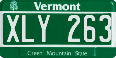 VT license plate XLY263