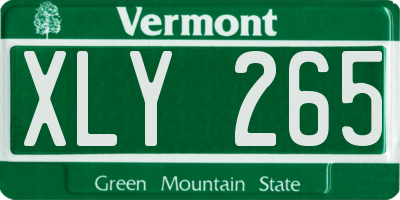 VT license plate XLY265