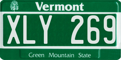 VT license plate XLY269