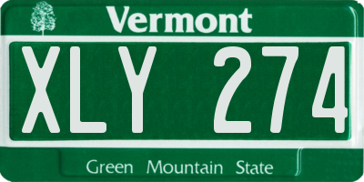 VT license plate XLY274
