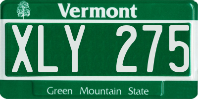 VT license plate XLY275