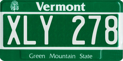 VT license plate XLY278