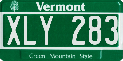 VT license plate XLY283