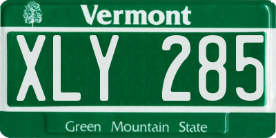 VT license plate XLY285