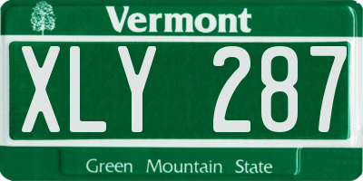 VT license plate XLY287