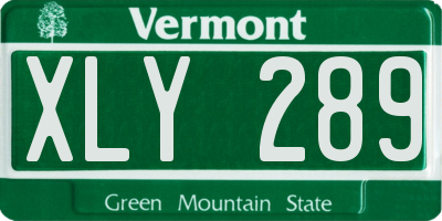 VT license plate XLY289