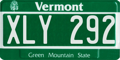 VT license plate XLY292