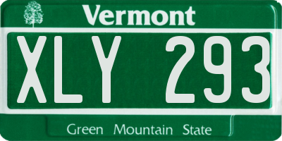 VT license plate XLY293
