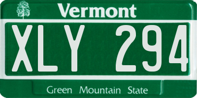 VT license plate XLY294