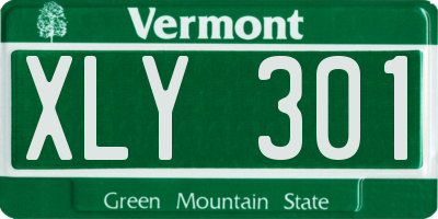 VT license plate XLY301