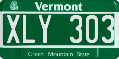 VT license plate XLY303