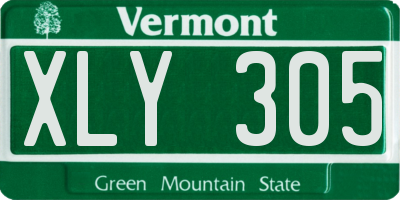 VT license plate XLY305