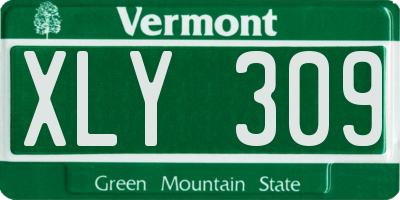 VT license plate XLY309