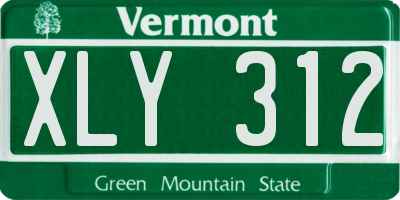 VT license plate XLY312