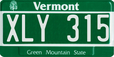 VT license plate XLY315