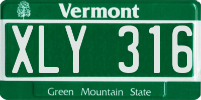 VT license plate XLY316