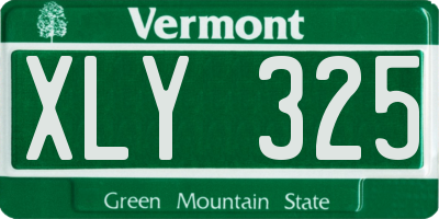 VT license plate XLY325