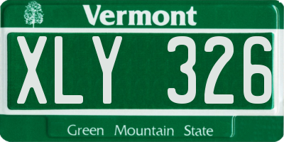 VT license plate XLY326
