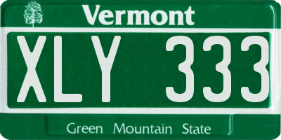 VT license plate XLY333