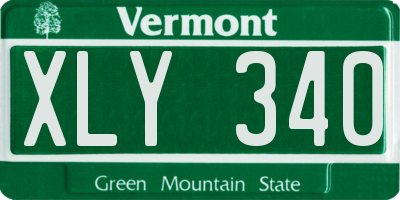 VT license plate XLY340