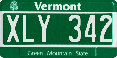 VT license plate XLY342