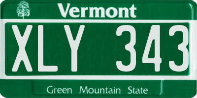 VT license plate XLY343