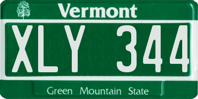 VT license plate XLY344