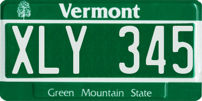 VT license plate XLY345