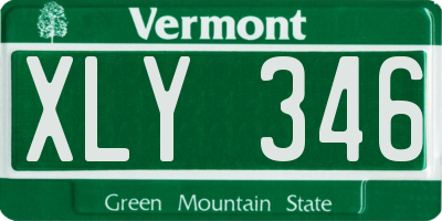 VT license plate XLY346