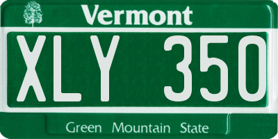 VT license plate XLY350