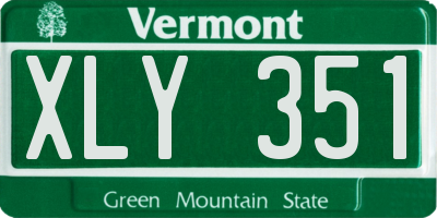 VT license plate XLY351