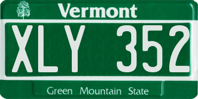 VT license plate XLY352